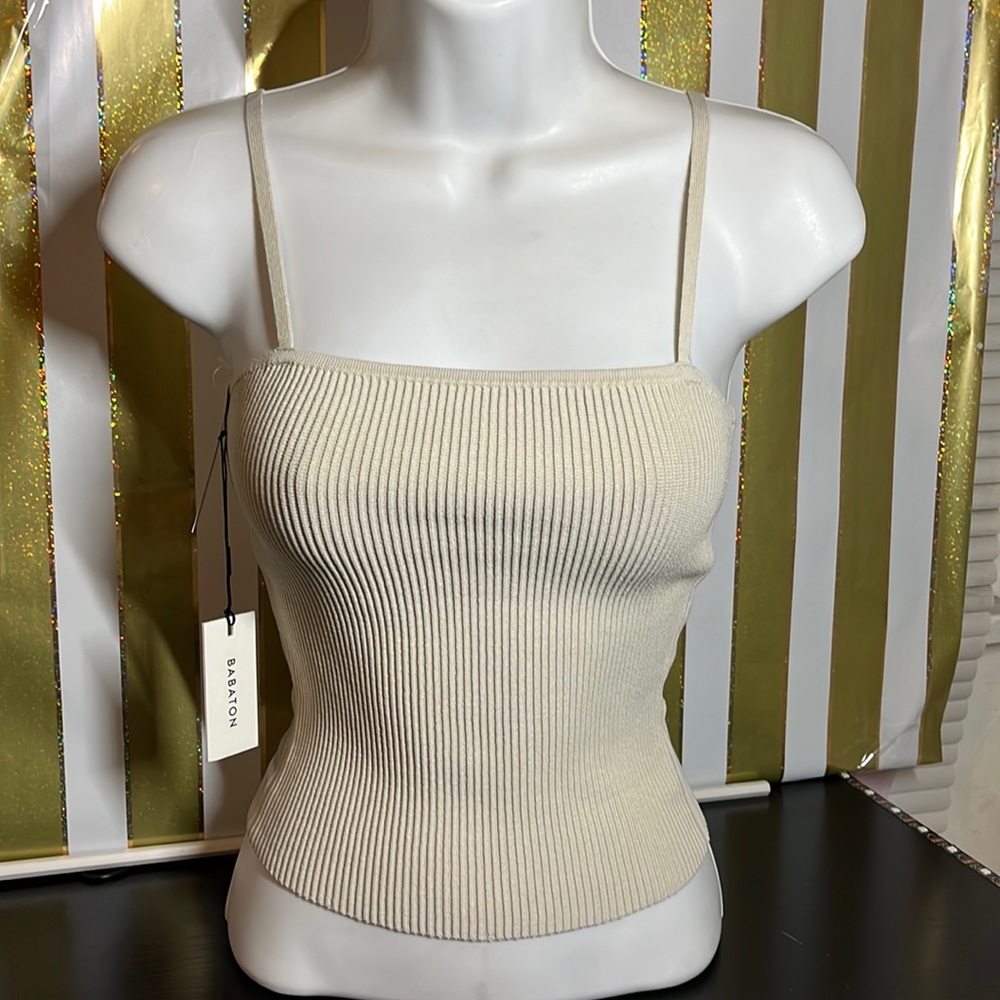 Aritzia color black Sculpt Knit Cami Tank Ribbed tank top